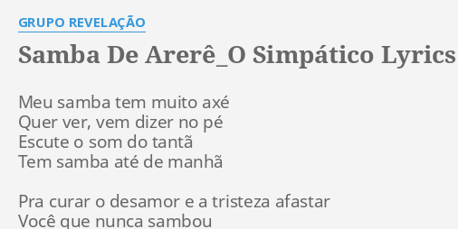 samba de arere o simpatico