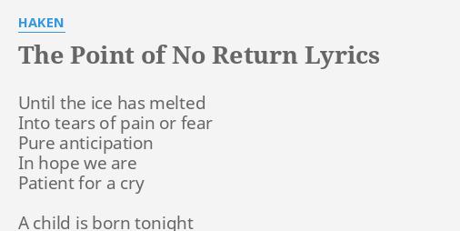 the point of no return lyrics haken
