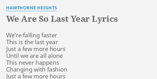 individuality was so last year lyrics