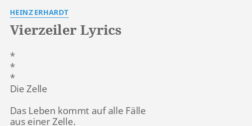 Vierzeiler Lyrics By Heinz Erhardt Die