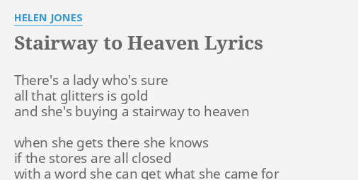 Stairway to heaven lyrics