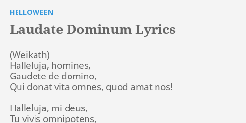 laudate dominum papal visit lyrics