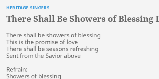 Showers Of Blessing Showers Of Blessing