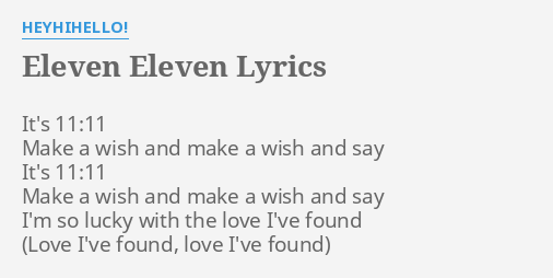 Eleven ive lyrics