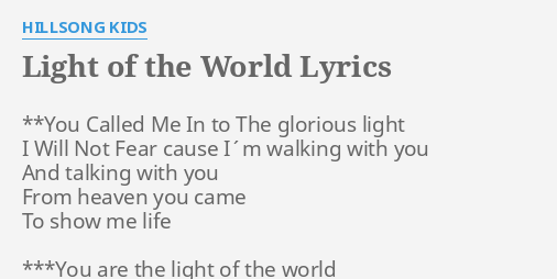 Picture 65 of You Are The Light Of The World Lyrics