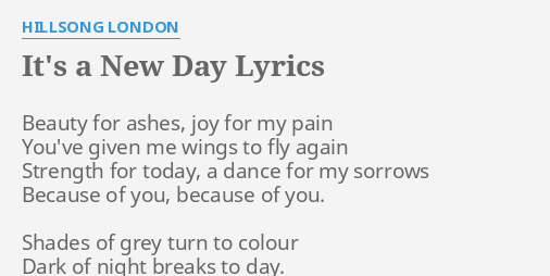 it's a new day song lyrics