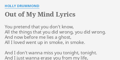 keep you out of my mind lyrics