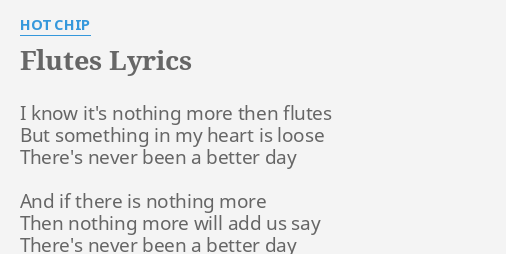 hot chip flutes lyrics