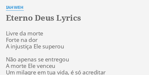 eterno deus iahweh