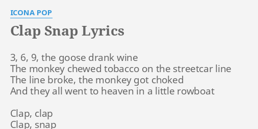 3 6 9 the goose drank wine discount