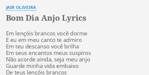 BOM DIA ANJO