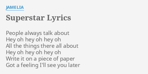 Superstar jamelia lyrics outlet