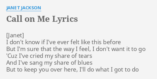 janet jackson call on me lyrics