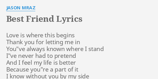 in love with my best friend lyrics jason mraz
