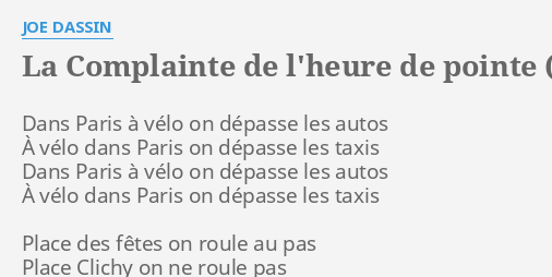 A paris en online velo paroles