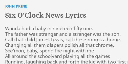 6 o'clock news lyrics