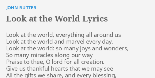 look the world lyrics