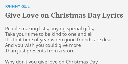 Give Love On Christmas Day Lyrics - Lyricswalls