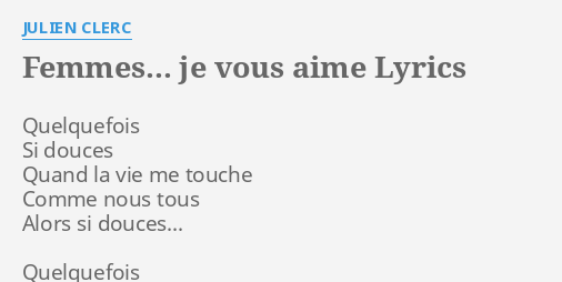 femmes je vous aime