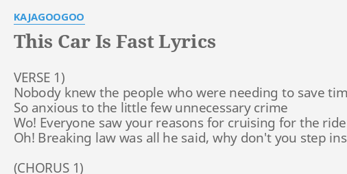 i got a fast car lyrics meaning