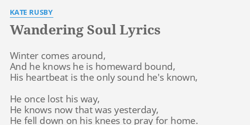 wandering soul lyrics kate rusby