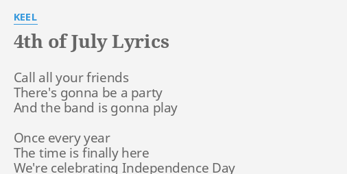 keel 4th of july lyrics