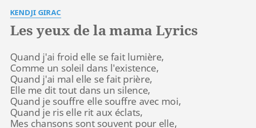 Les eyes de la mama paroles