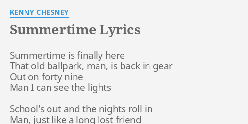 Kenny Chesney - Summertime (Lyrics) 