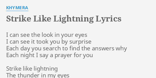 lightning to strike lyrics