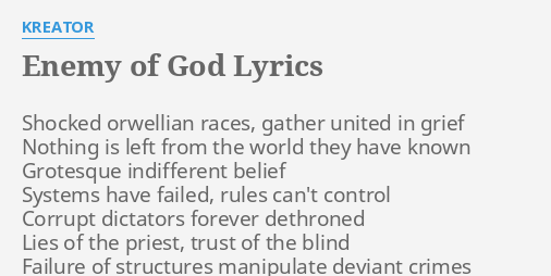 kreator enemy of god lyrics