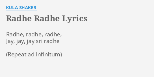 radhe radhe title track lyrics
