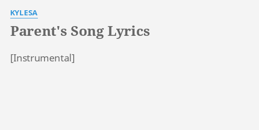 dear parents song lyrics