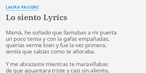 Lo Que Siento Lyrics