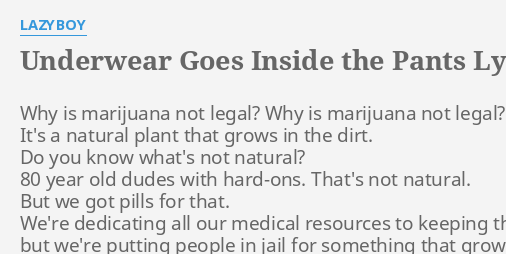 UNDERWEAR GOES INSIDE THE PANTS LYRICS by LAZYBOY: Why is marijuana not