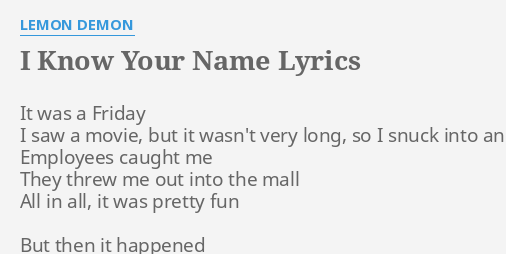 the world will know your name lyrics