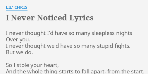 Noticed Lyrics