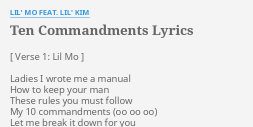 Ten Commandments Lyrics By Lil Mo Feat Lil Kim Ladies I Wrote