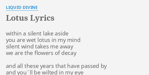 Lotus lyrics
