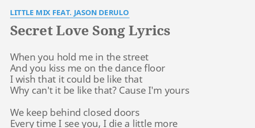 Secret love song lyrics