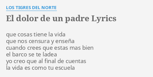 EL DOLOR DE UN PADRE