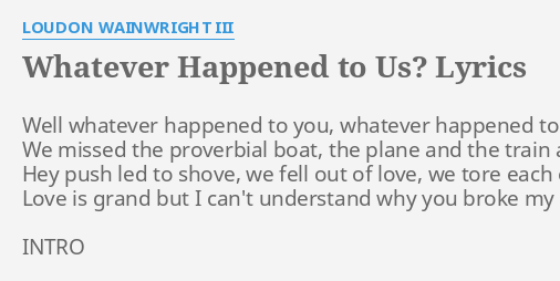 what in the world happened to you lyrics