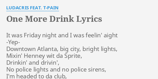 Ludacris Everybody Drunk As Fuck Lyrics