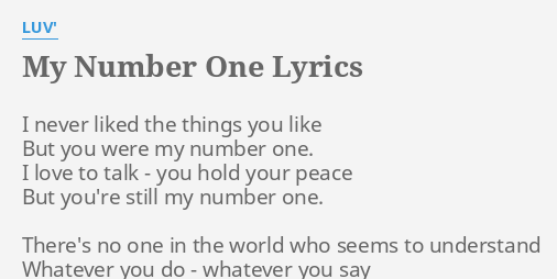 you my number one lyrics