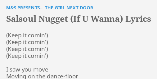 Salsoul Nugget If U Wanna Lyrics By M S Presents The Girl