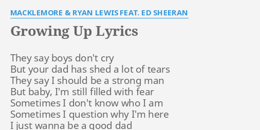 Macklemore & Ryan Lewis – Growing Up Lyrics