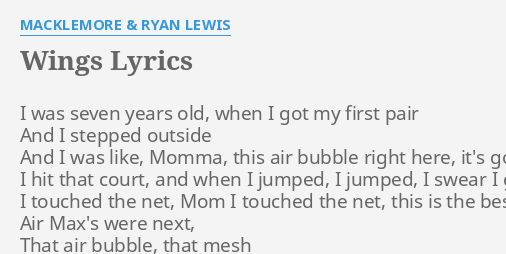 what is the song wings by macklemore about