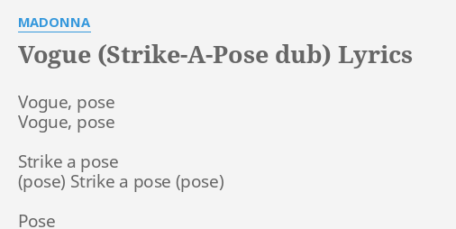 strike a pose lyrics madonna