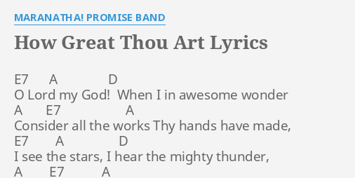 How great thou art lyrics home free