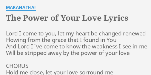 To your love lyrics