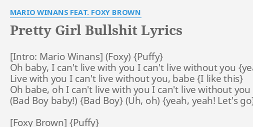 Pretty Girl Bullshit Lyrics - Mario Winans feat. 